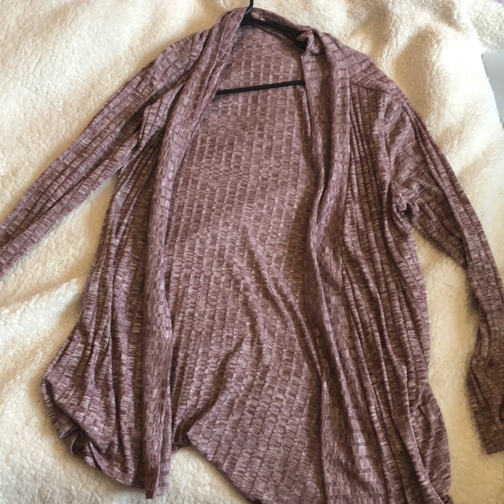 maroon & white cardigan